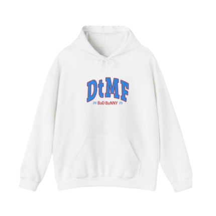 DTMF Tour Merch – White Embroidered Hoodie